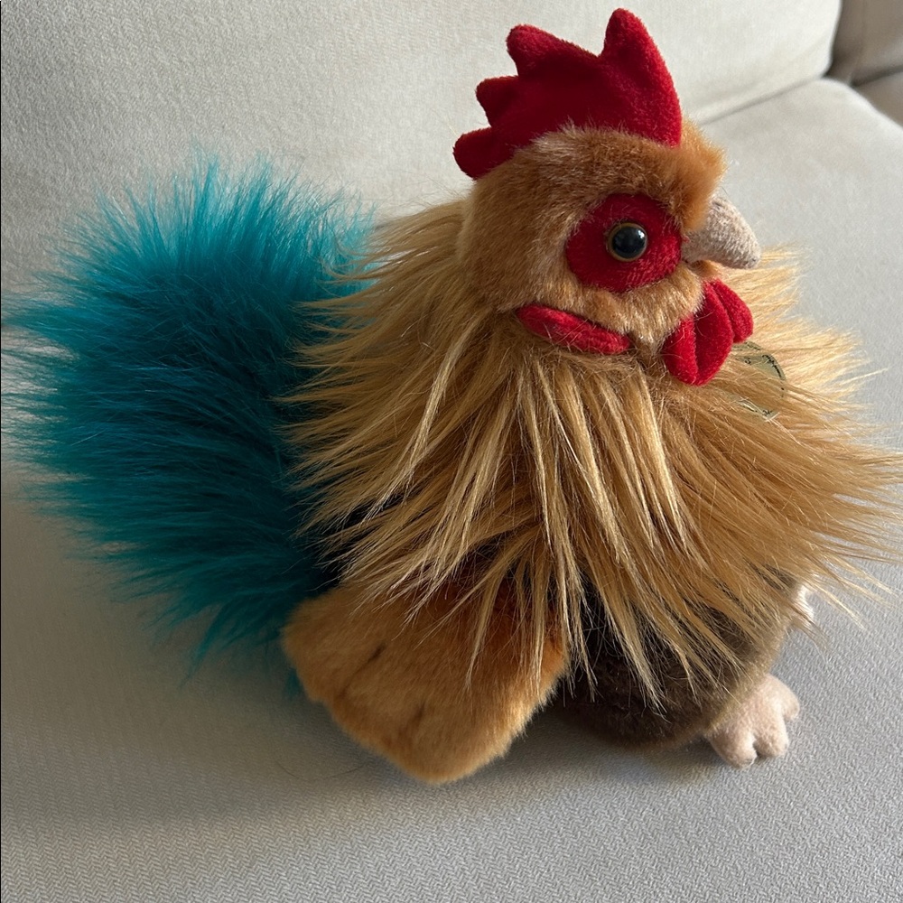 NWT Aurora Miyoni Plush Rooster‎ stuffed animal Toy - Brown and Teal
